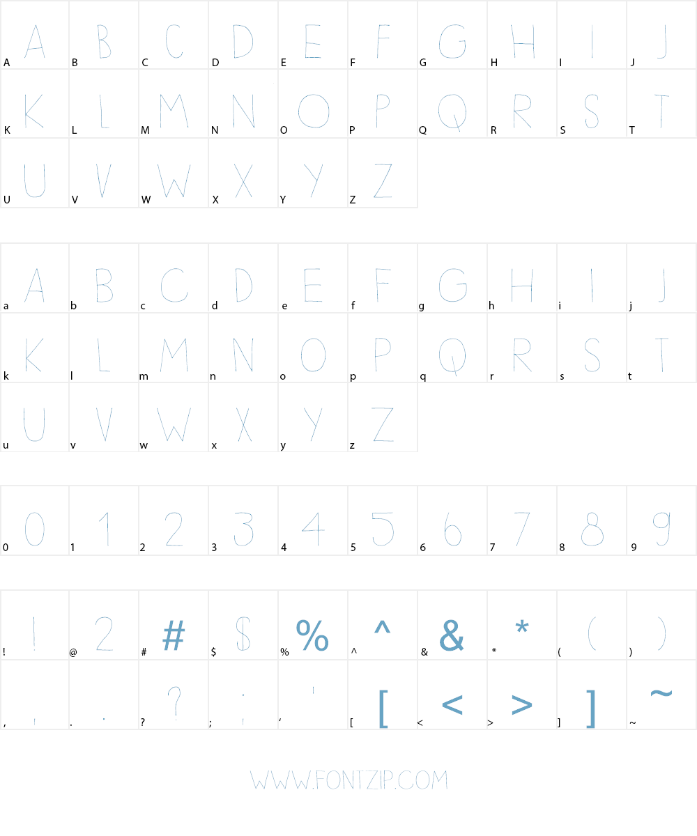 DK Sleepy Time Font Character